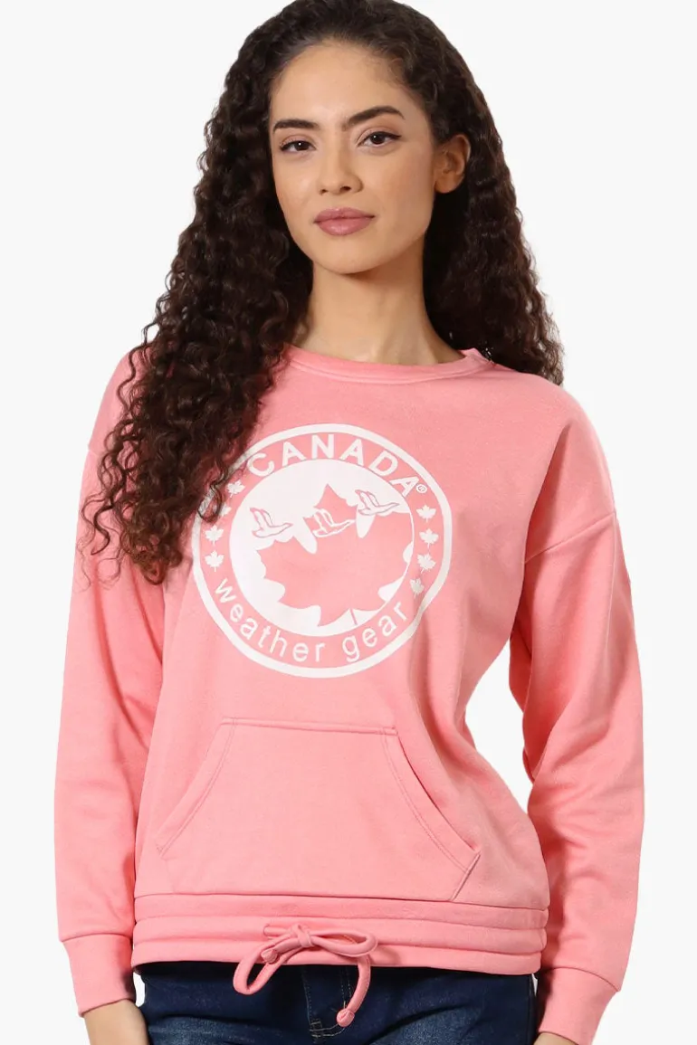 Canada Weather Gear Logo Drawstring Sweatshirt - Pink
