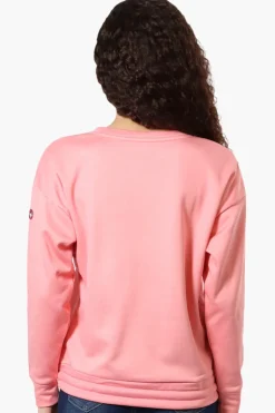 Canada Weather Gear Logo Drawstring Sweatshirt - Pink