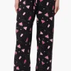 Canada Weather Gear Martini Pattern Wide Leg Pajama Pants - Black