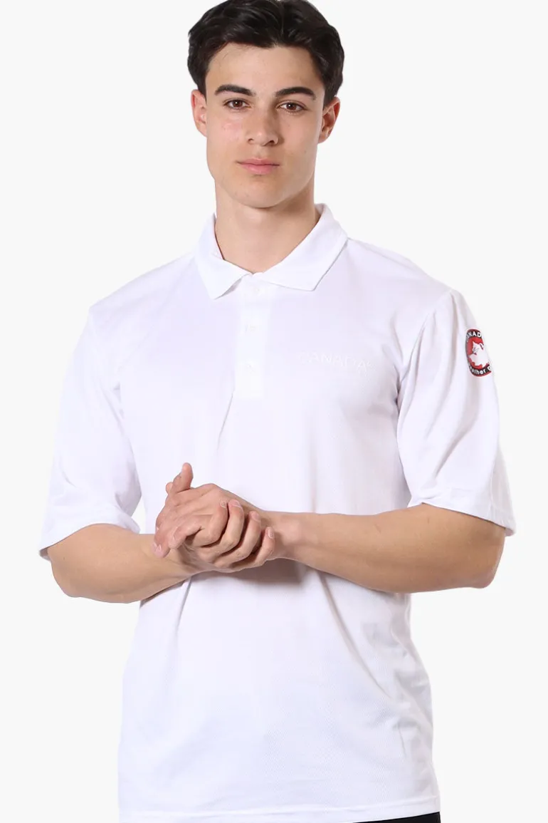 Canada Weather Gear Mesh Short Sleeve Polo Shirt - White