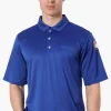 Canada Weather Gear Mesh Short Sleeve Polo Shirt - Blue