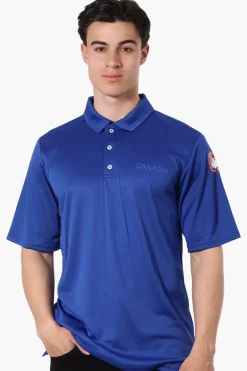 Canada Weather Gear Mesh Short Sleeve Polo Shirt - Blue