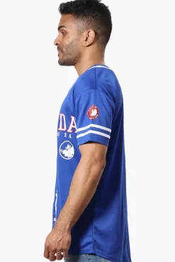 Canada Weather Gear Mesh Chest Logo Baseball Tee - Blue