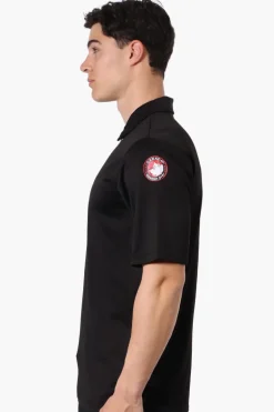 Canada Weather Gear Mesh Short Sleeve Polo Shirt - Black