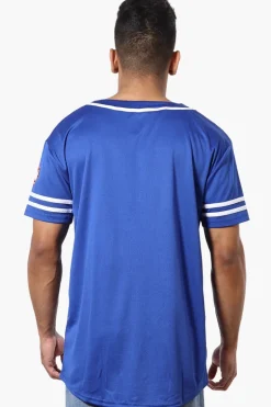 Canada Weather Gear Mesh Chest Logo Baseball Tee - Blue