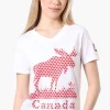 Canada Weather Gear Moose Print V-Neck Tee - White