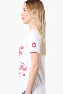 Canada Weather Gear Moose Print V-Neck Tee - White