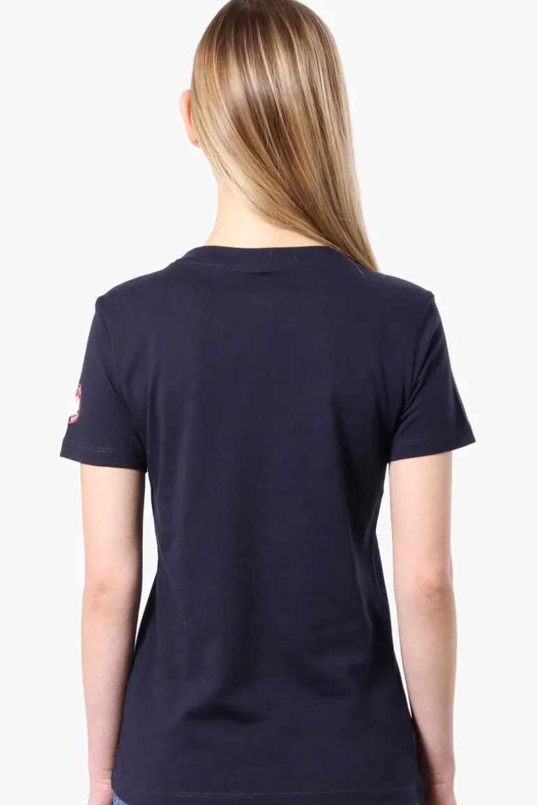 Canada Weather Gear Moose Print V-Neck Tee - Navy