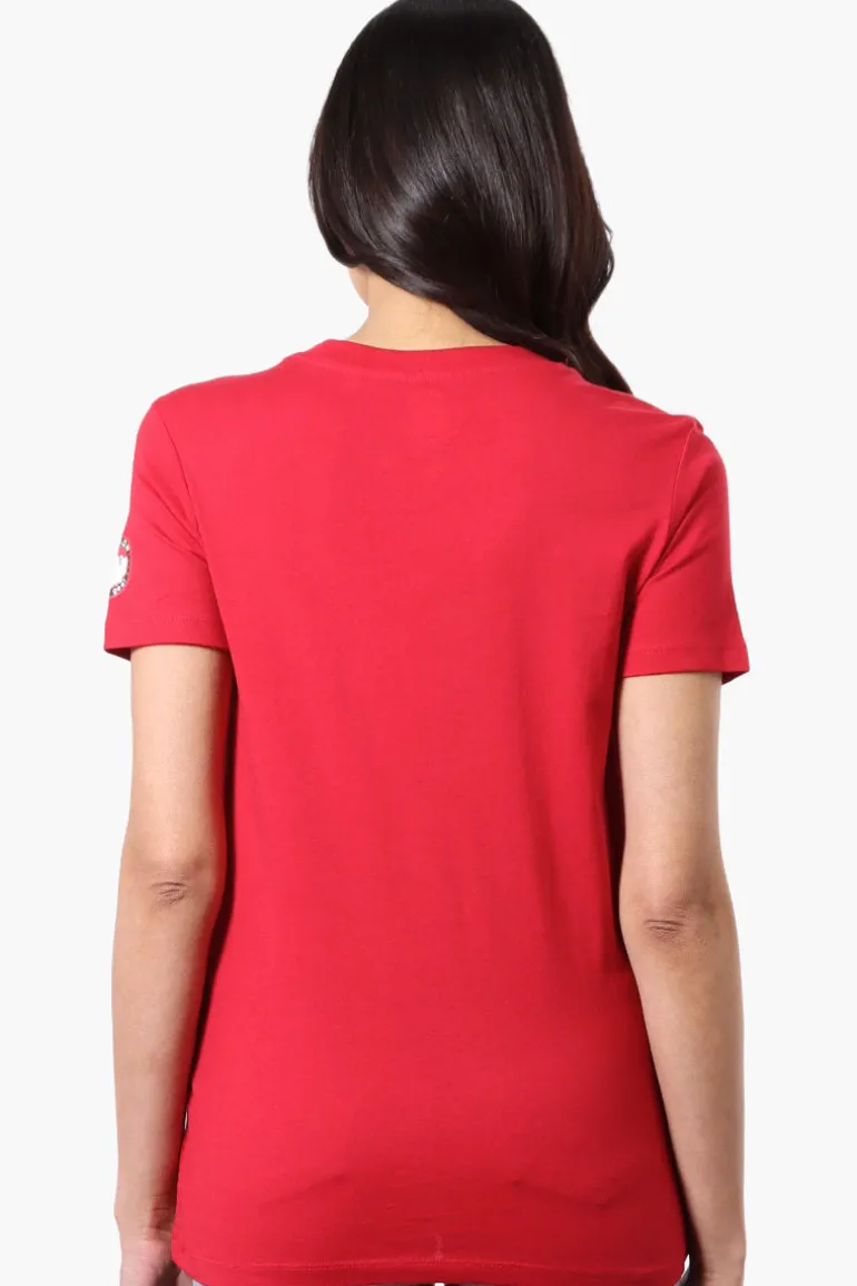 Canada Weather Gear Moose Print V-Neck Tee - Red