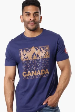 Canada Weather Gear Mountain Print Tee - Navy