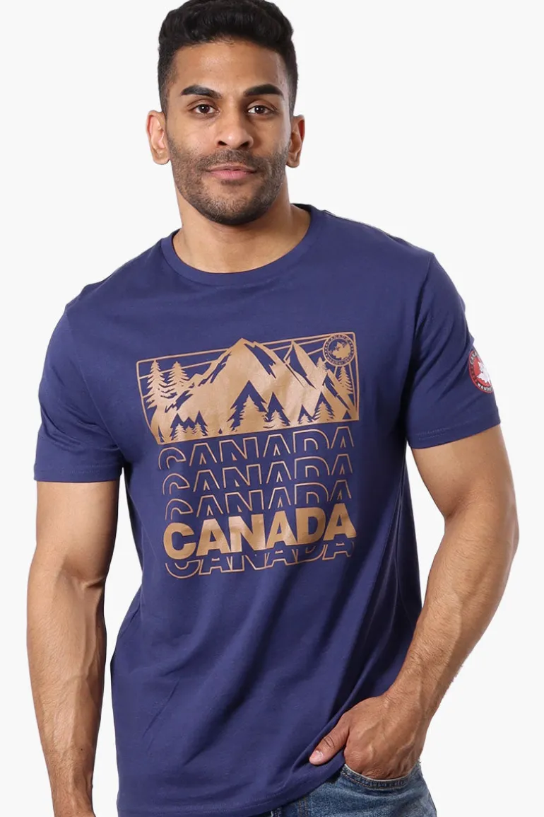 Canada Weather Gear Mountain Print Tee - Navy