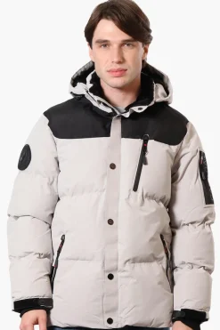 Canada Weather Gear Mouton Lined Bomber Jacket - Stone