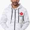 Canada Weather Gear Patterned Zip Up Hoodie - White