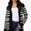 Canada Weather Gear Patterned Wrap Cardigan - Black