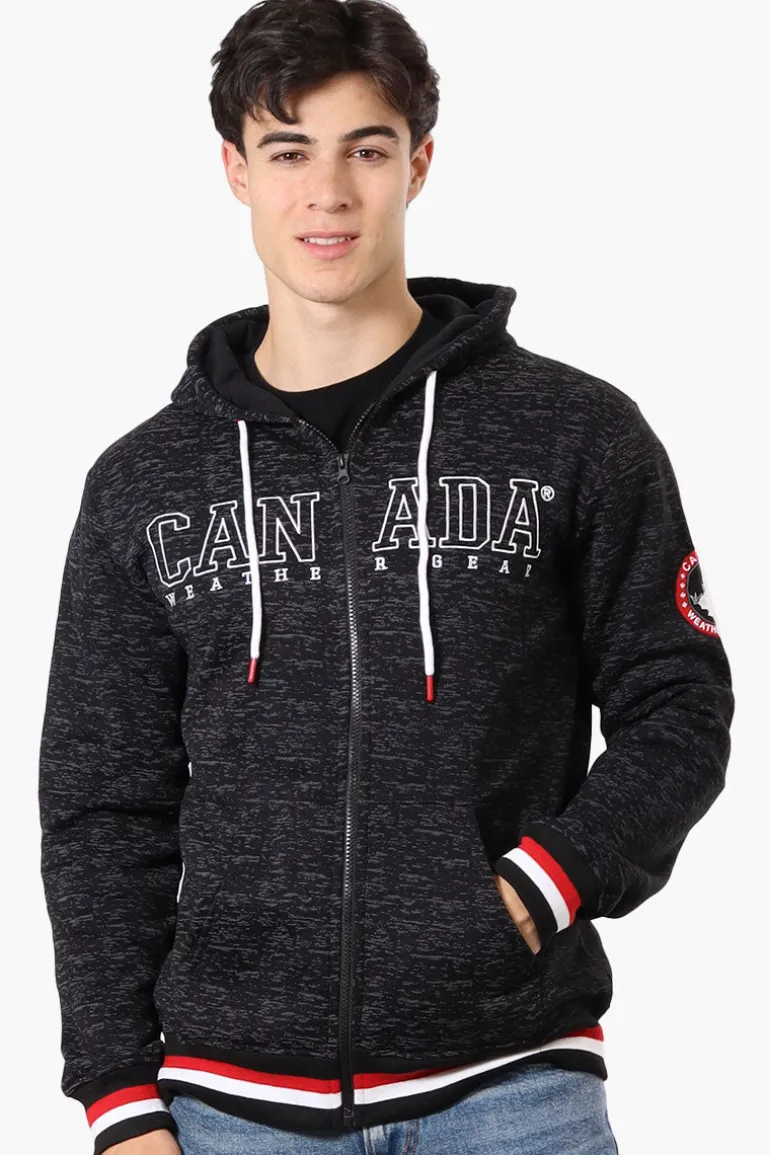 Canada Weather Gear Patterned Chest Logo Hoodie - Black