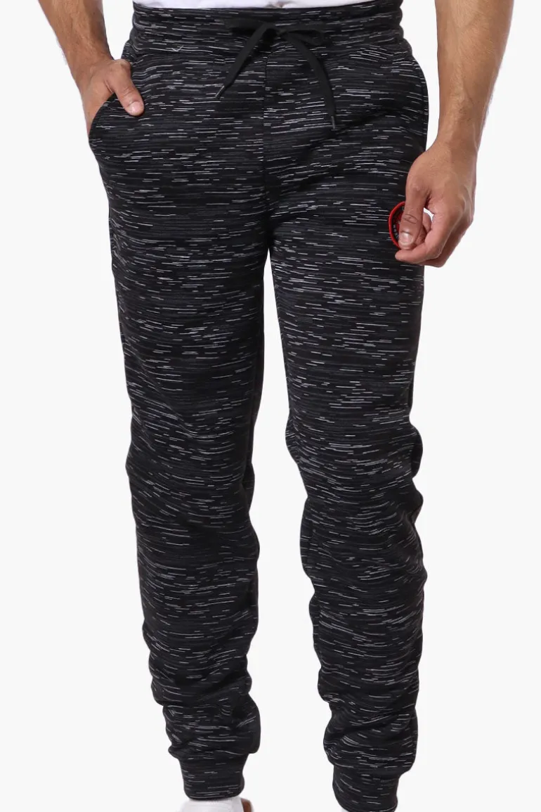 Canada Weather Gear Patterned Tie Waist Joggers - Black
