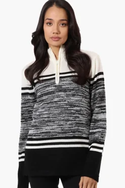 Canada Weather Gear Patterned 1/4 Zip Pullover Sweater - White