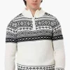 Canada Weather Gear Patterned 1/4 Zip Pullover Sweater - Cream