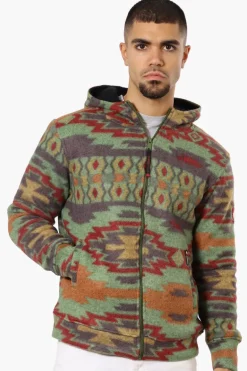 Canada Weather Gear Patterned Fleece Lined Lightweight Jacket - Green