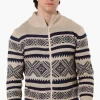 Canada Weather Gear Patterned Zip Up Pullover Sweater - Beige