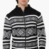 Canada Weather Gear Patterned Zip Up Pullover Sweater - Black