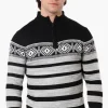 Canada Weather Gear Patterned 1/4 Zip Pullover Sweater - Black