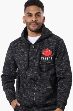 Canada Weather Gear Patterned Zip Up Hoodie - Black