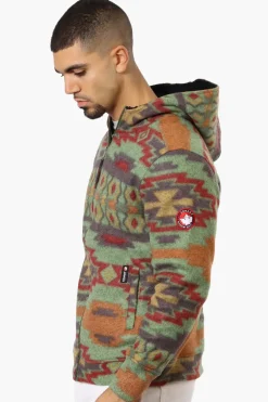 Canada Weather Gear Patterned Fleece Lined Lightweight Jacket - Green