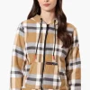Canada Weather Gear Plaid Fleece Lined Hoodie - Beige