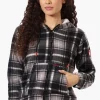 Canada Weather Gear Plaid Fleece Lined Hoodie - Black