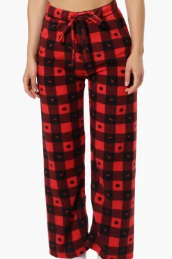 Canada Weather Gear Plaid Wide Leg Pajama Bottoms - Red