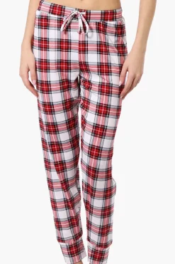 Canada Weather Gear Plaid Tie Waist Pajama Bottoms - Red