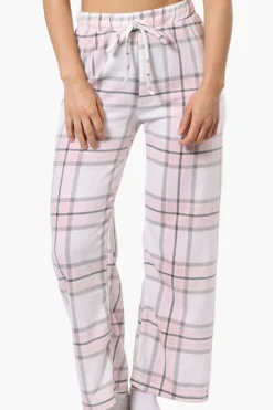 Canada Weather Gear Plaid Wide Leg Pajama Bottoms - White