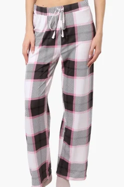 Canada Weather Gear Plaid Wide Leg Pajama Bottoms - White