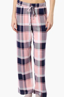 Canada Weather Gear Plaid Wide Leg Pajama Bottoms - Pink