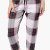 Canada Weather Gear Plaid Tie Waist Pajama Bottoms - White