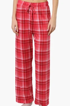 Canada Weather Gear Plaid Wide Leg Pajama Bottoms - Red