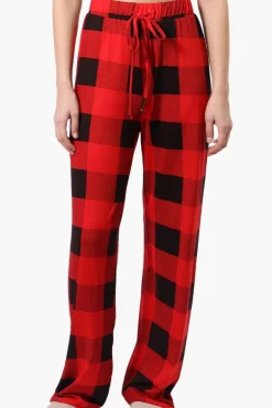 Canada Weather Gear Plaid Wide Leg Pajama Pants - Red