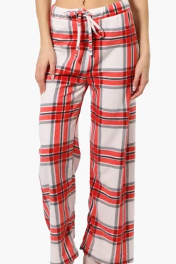Canada Weather Gear Plaid Wide Leg Pajama Pants - Red