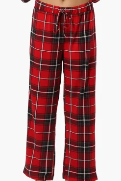 Canada Weather Gear Plaid Wide Leg Pajama Pants - Red