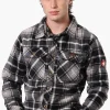 Canada Weather Gear Plaid Sherpa Lined Lightweight Jacket - Black