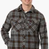 Canada Weather Gear Plaid Fleece Button Up Shacket - Grey