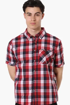 Canada Weather Gear Plaid Button Up Casual Shirt - Red
