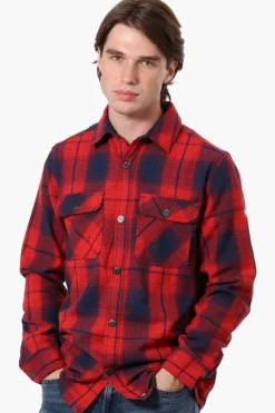 Canada Weather Gear Plaid Button Up Casual Shirt - Red