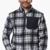 Canada Weather Gear Plaid 1/4 Zip Sweatshirt - Black