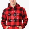 Canada Weather Gear Plaid Embroidered Hoodie - Red