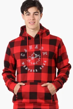 Canada Weather Gear Plaid Embroidered Hoodie - Red