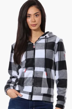 Canada Weather Gear Plaid Fleece Hoodie - Black
