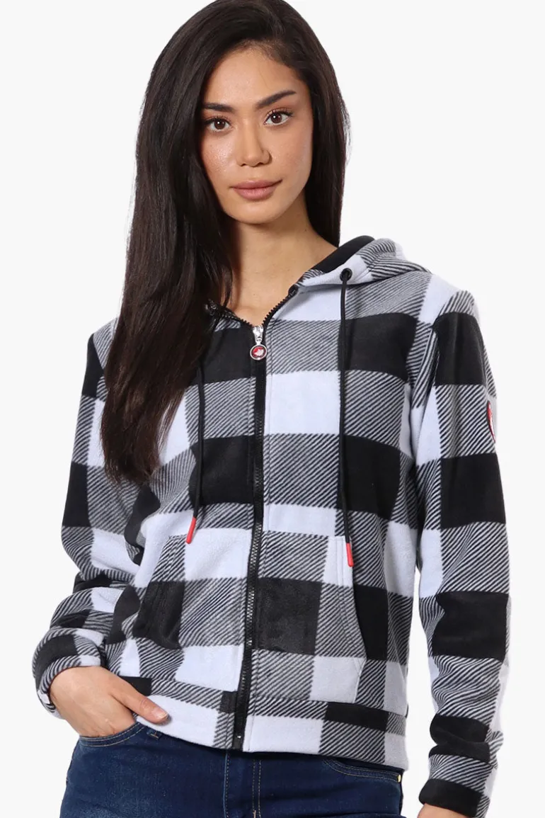 Canada Weather Gear Plaid Fleece Hoodie - Black