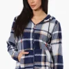 Canada Weather Gear Plaid Fleece Hoodie - Navy